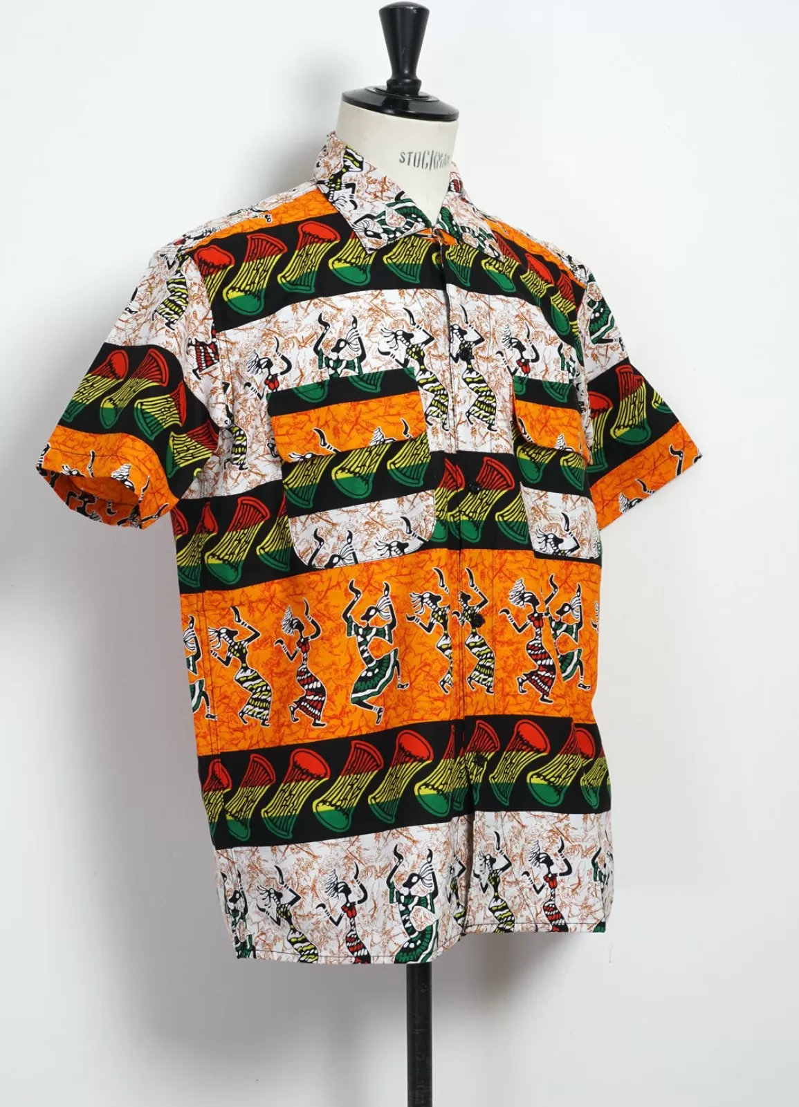 Flash Sale 50S Milano Shirt | African Wax Block Print | Rasta Shirts