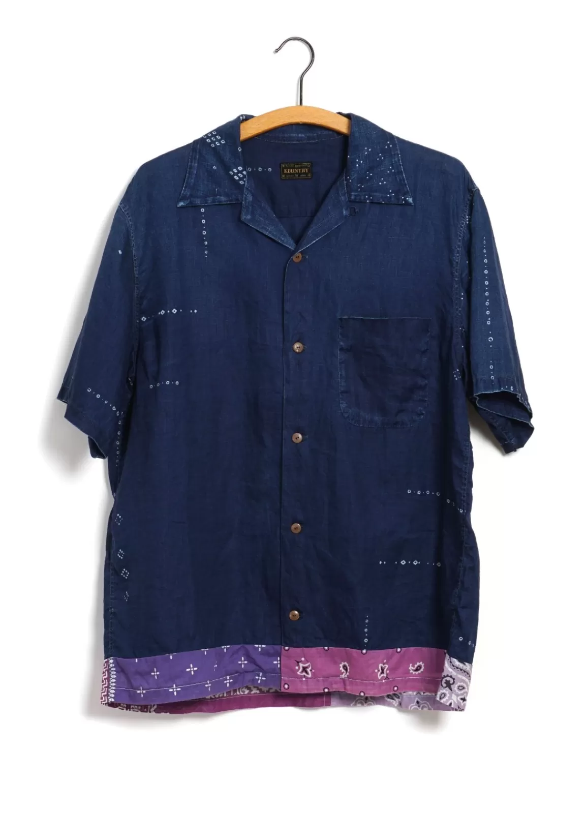 Clearance Aloha Shirt Remake | French Cloth Linen Bandana | Indigo Shirts