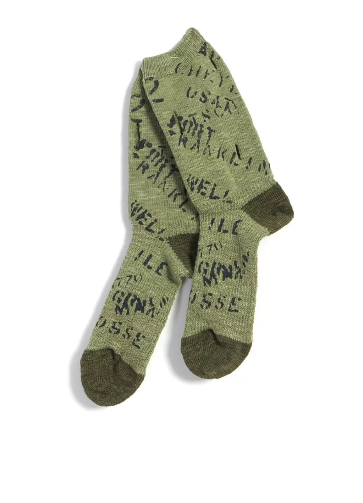 Cheap Army | 96 Yarns Graffiti Hole-Punched Socks | Khaki Socks