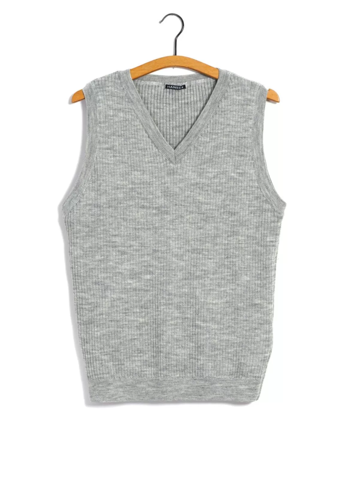 Flash Sale Arne | Plated Rib V-Neck Slip Over | Winter Grey Knitwear