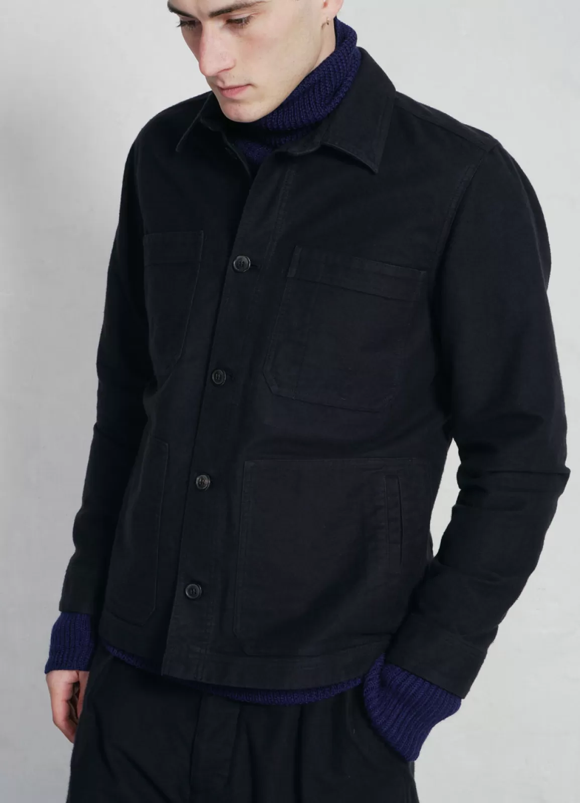 Outlet Bertram | Refined Work Jacket | Navy Jacket & Coats