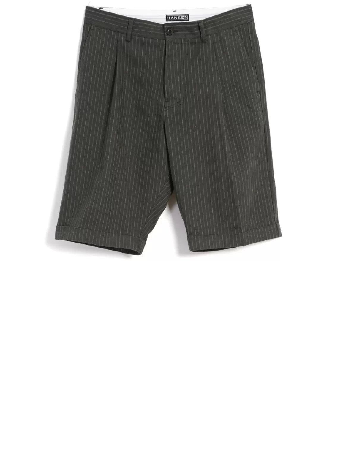 Clearance Birk | Single Pleated Shorts | Khaki Pin Suiting