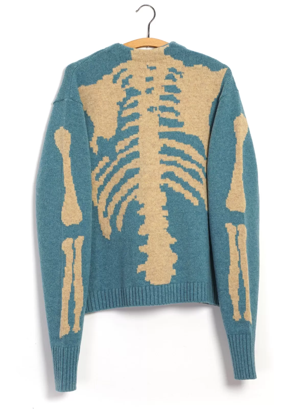 Cheap Bone | 5G Cropped Wool Cardigan | Sax Knitwear