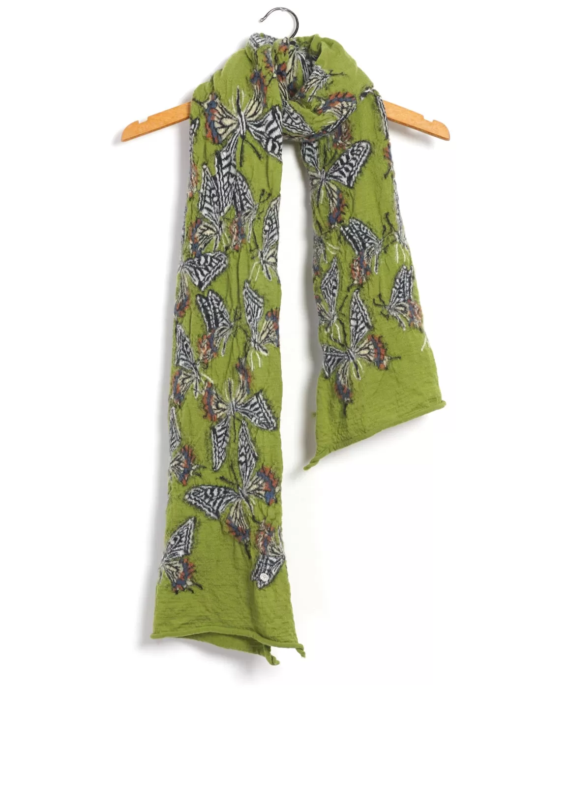 Best Butterfly | Compressed Wool Scarf | Green Scarves