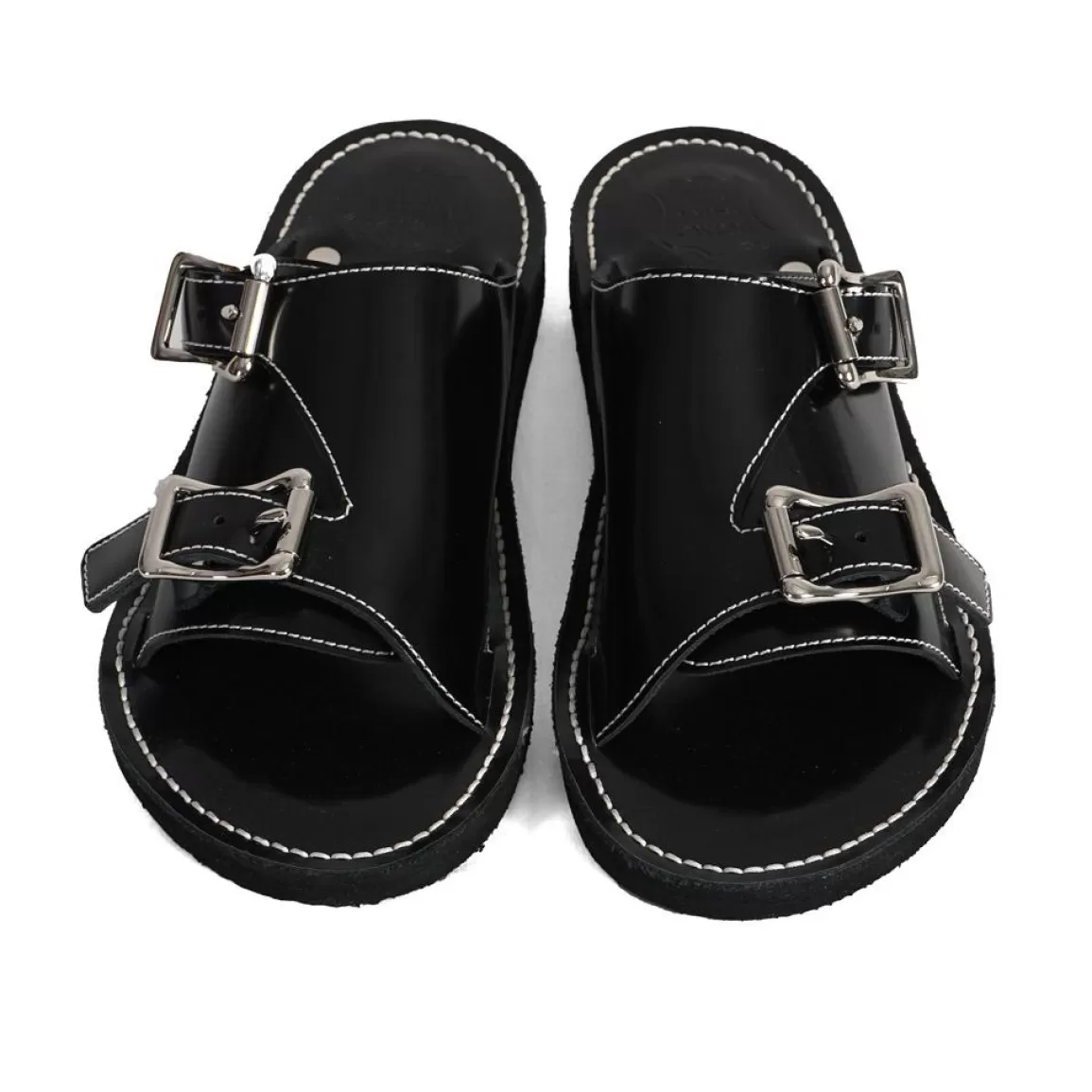 Store Calf Leather Sandal | Buckle Sandal | Black Sandals