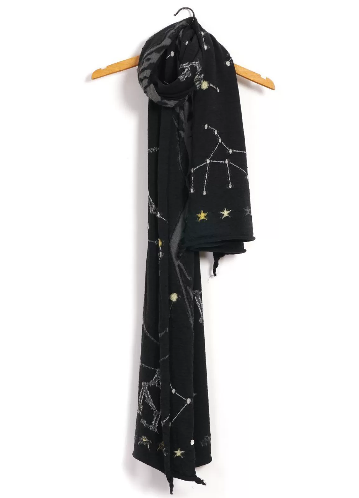 Sale Constellation | Compressed Wool Scarf | Black Knitwear