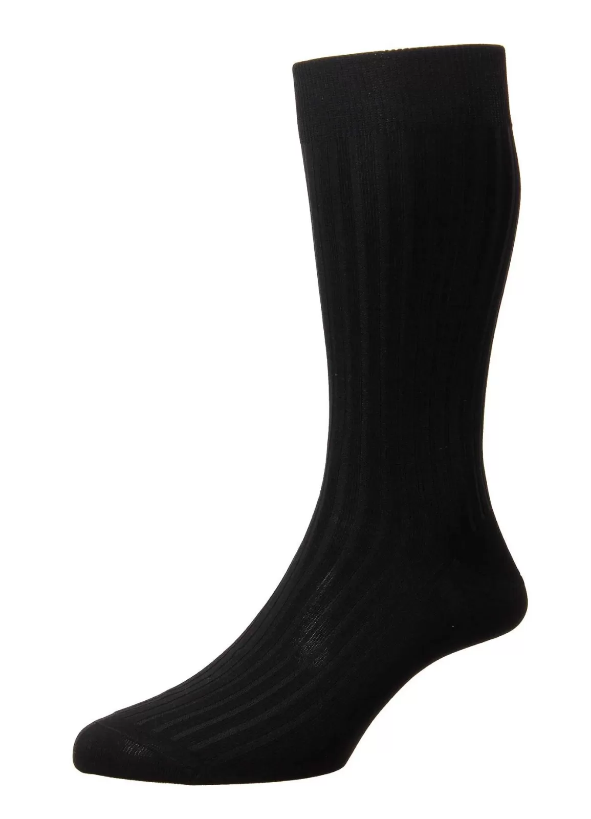 Best Danvers | Classic 5X3 Rib Mercerised Cotton | Black Socks