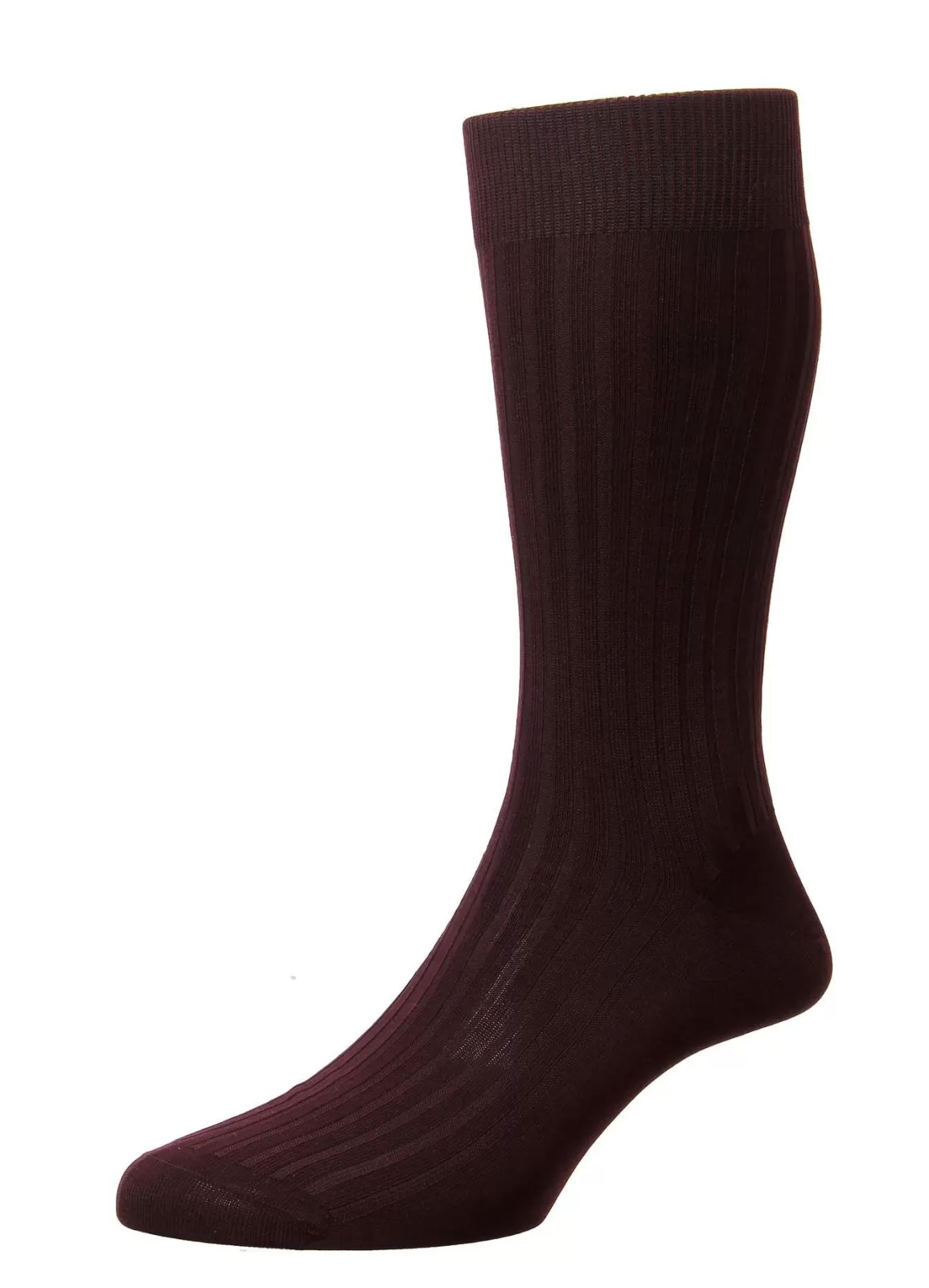 Cheap Danvers | Classic 5X3 Rib Mercerised Cotton | Burgundy Socks