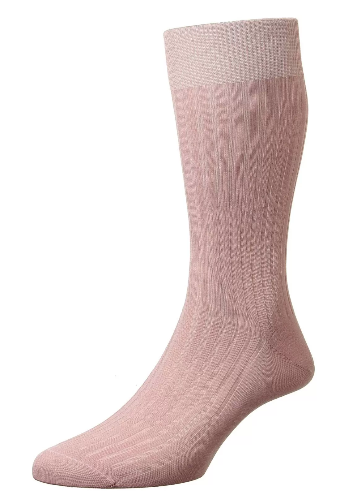 Sale Danvers | Classic 5X3 Rib Mercerised Cotton | Dusky Pink Socks