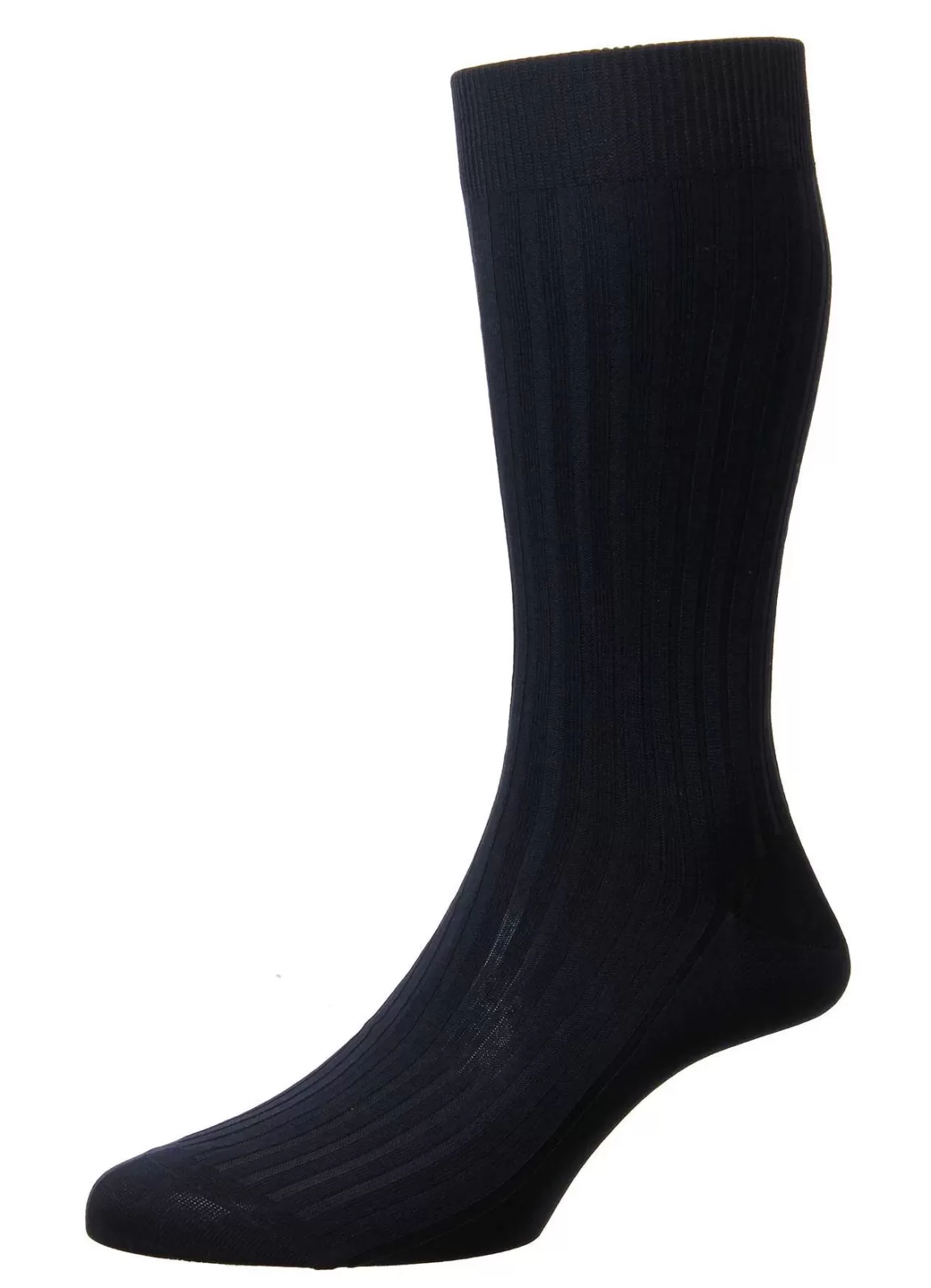 Outlet Danvers | Classic 5X3 Rib Mercerised Cotton | Navy Socks