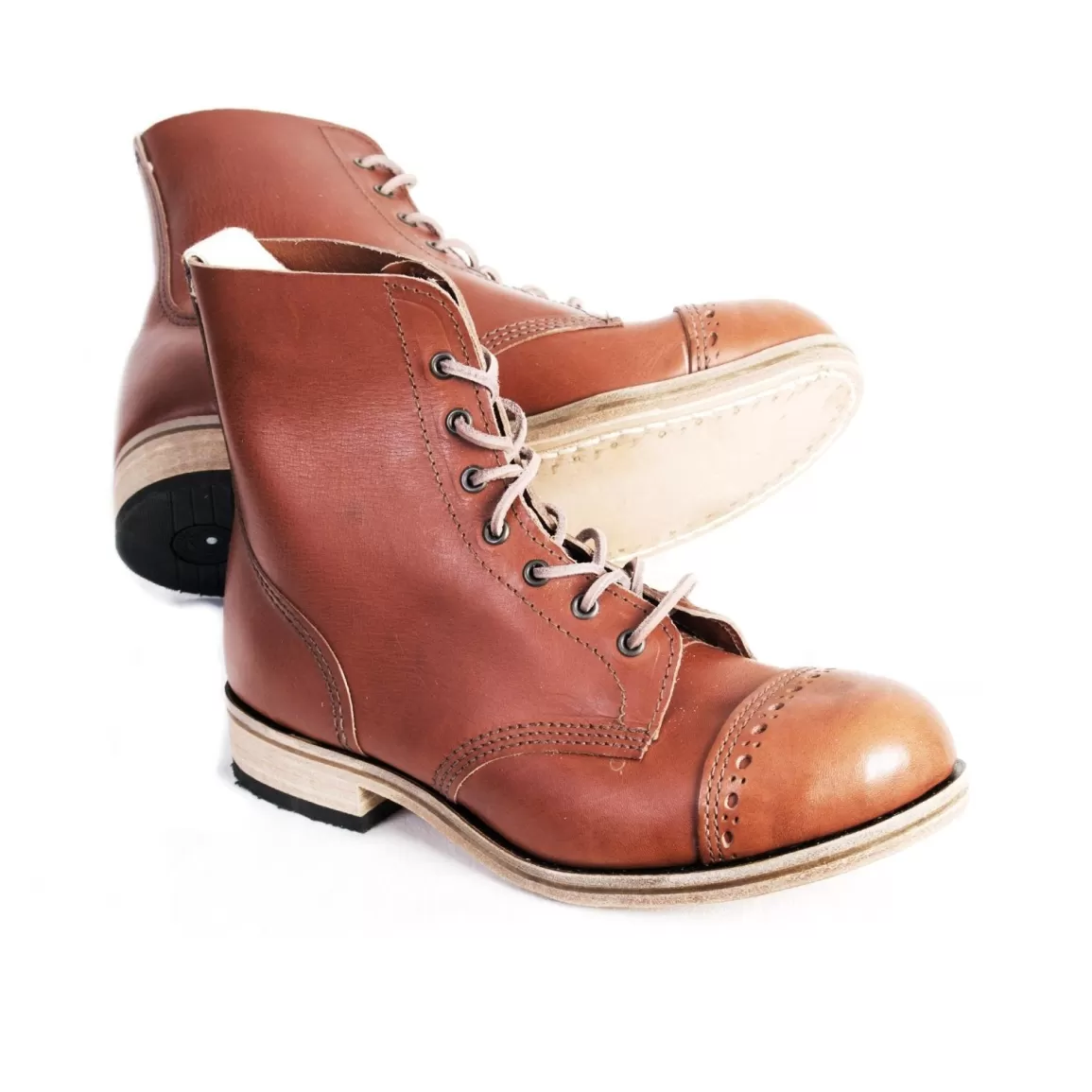 Fashion Derby Boot | Traditional Work Boot | Cognac Boots