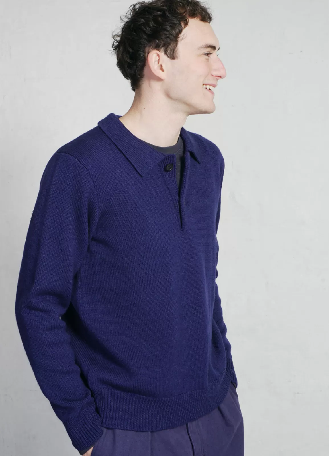 Flash Sale Didrik | Knitted Polo Sweater | Royal Blue Knitwear