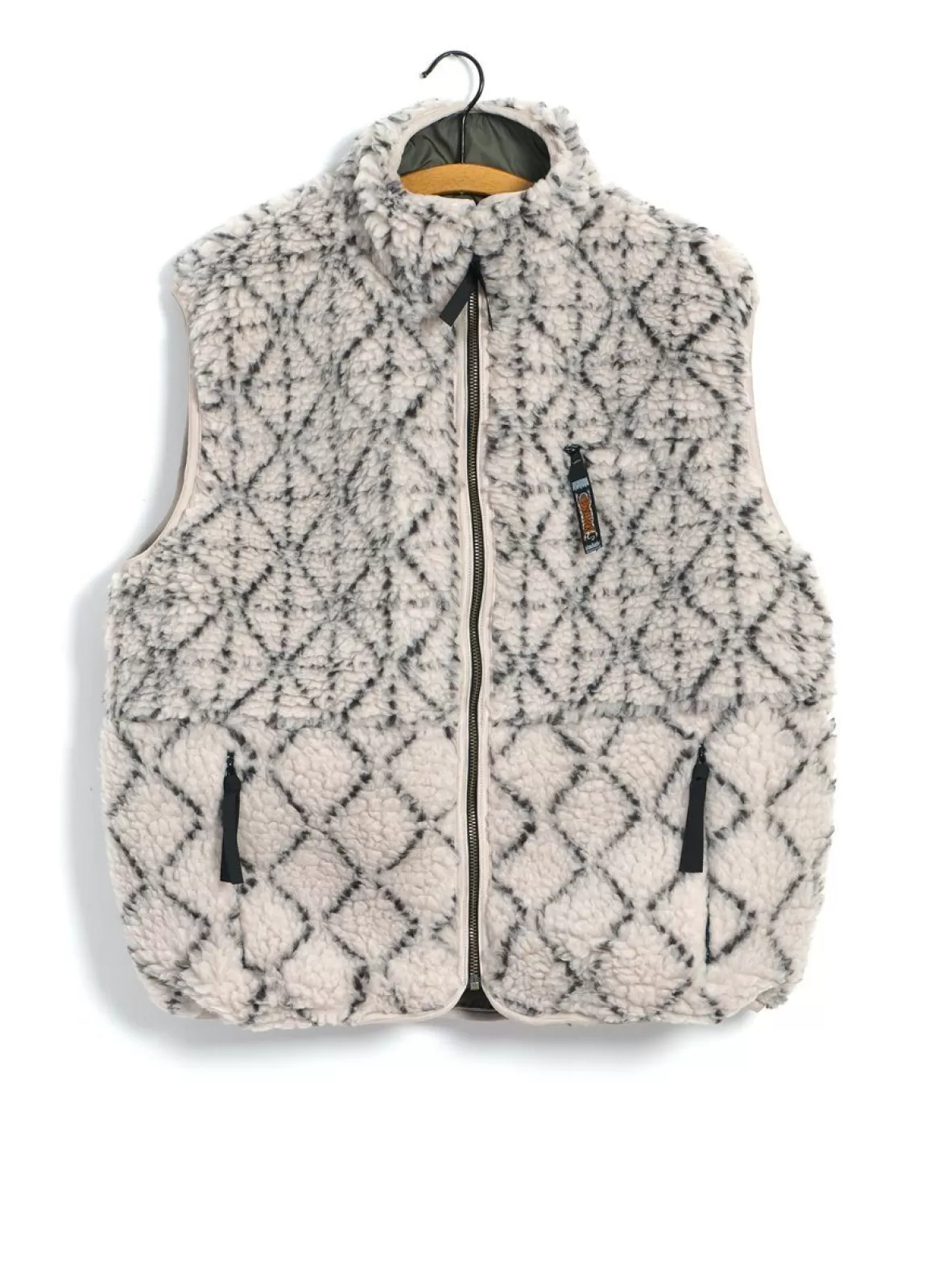 Outlet Do-Gi Sashiko | Boa Fleece Reversible Vest | Ecru Jacket & Coats