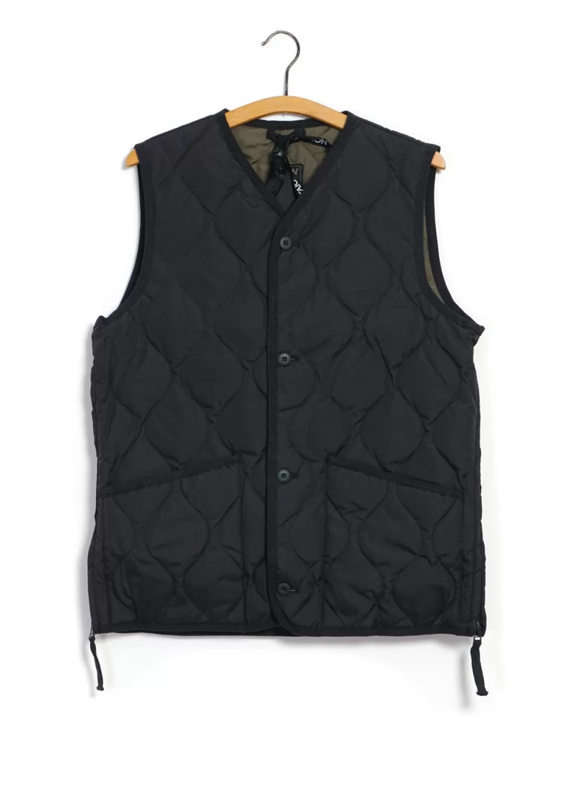 Store Down Vest | Military V-Neck Down Vest | Black Jacket & Coats