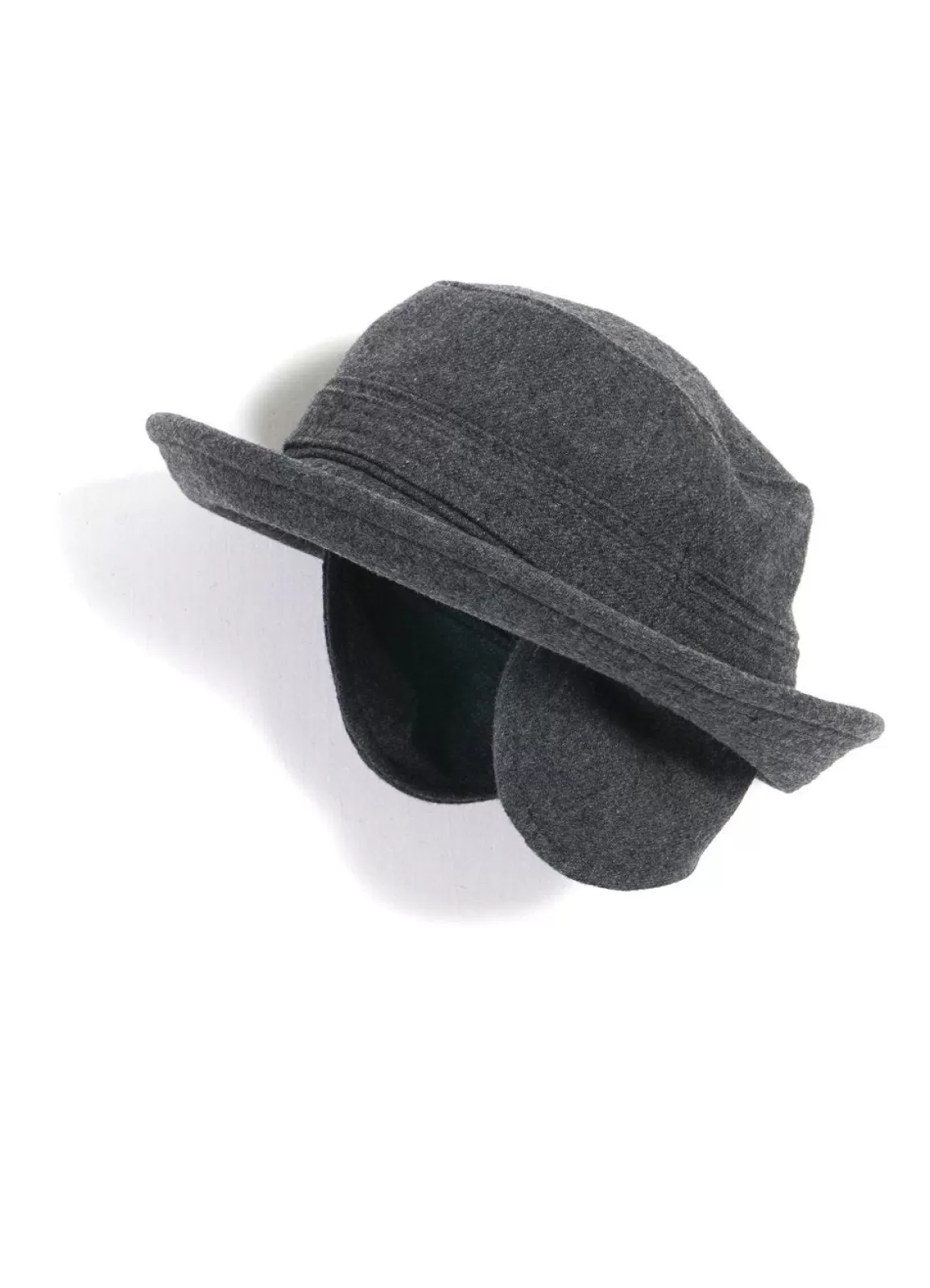 Outlet Edvard | Bucket Hat With Earflaps | Grey Melange Hats & Caps