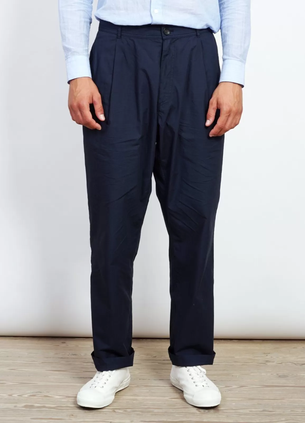 Cheap Eigil | Light Wide Cut Summer Trousers | Navy Trousers