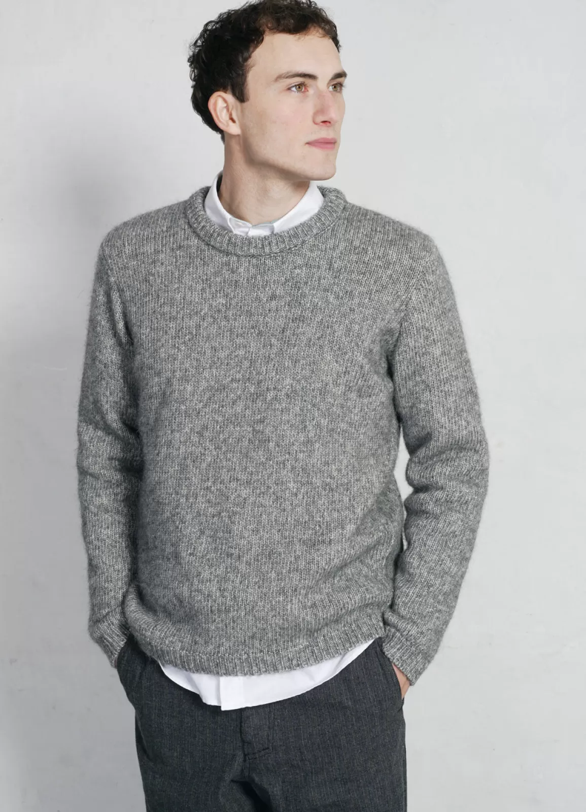 Fashion Eske | Crew Neck Sweater | Silver Knitwear