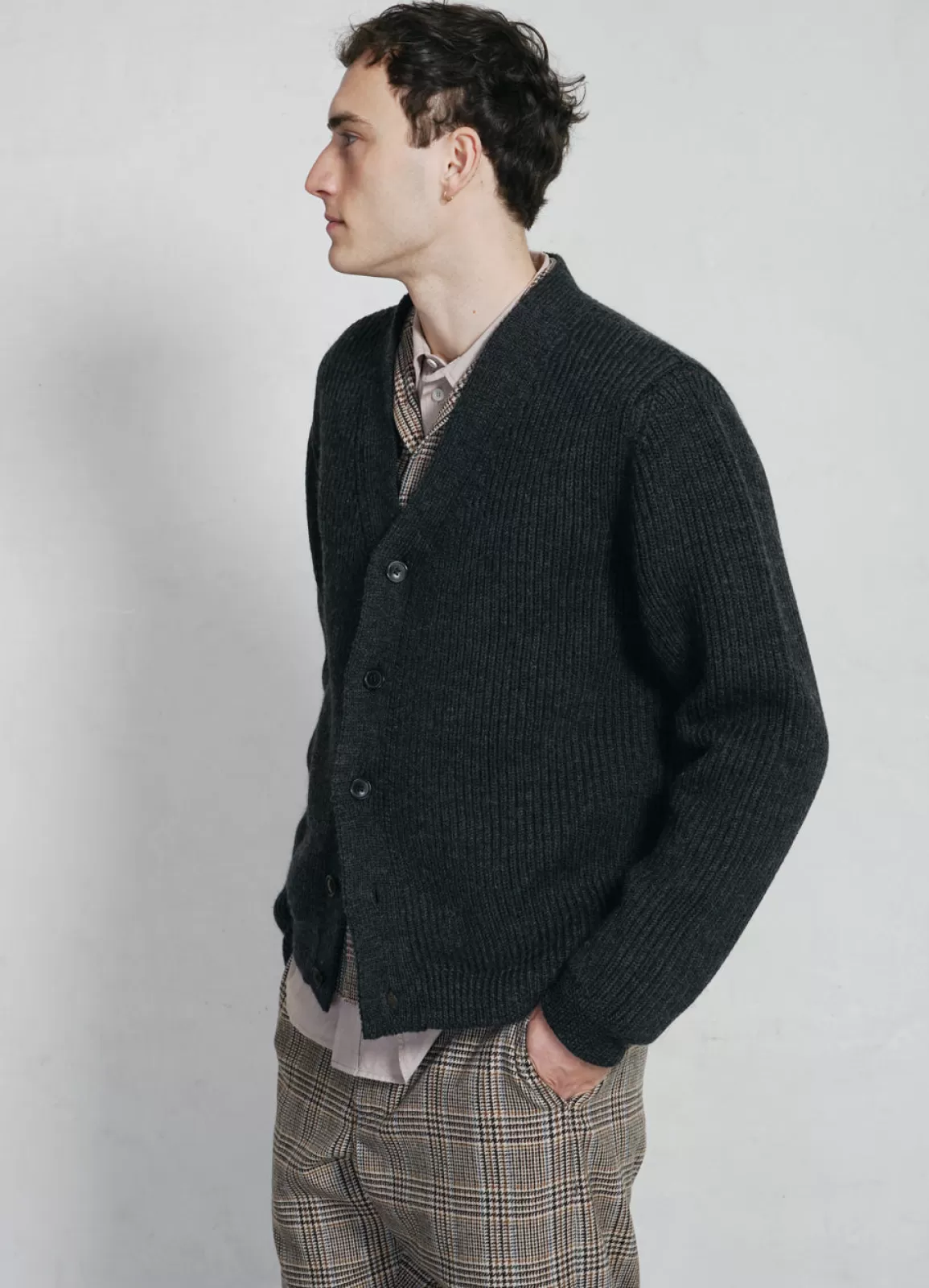 Sale Evald | Heavy Knit Cardigan | Anthrazit Knitwear