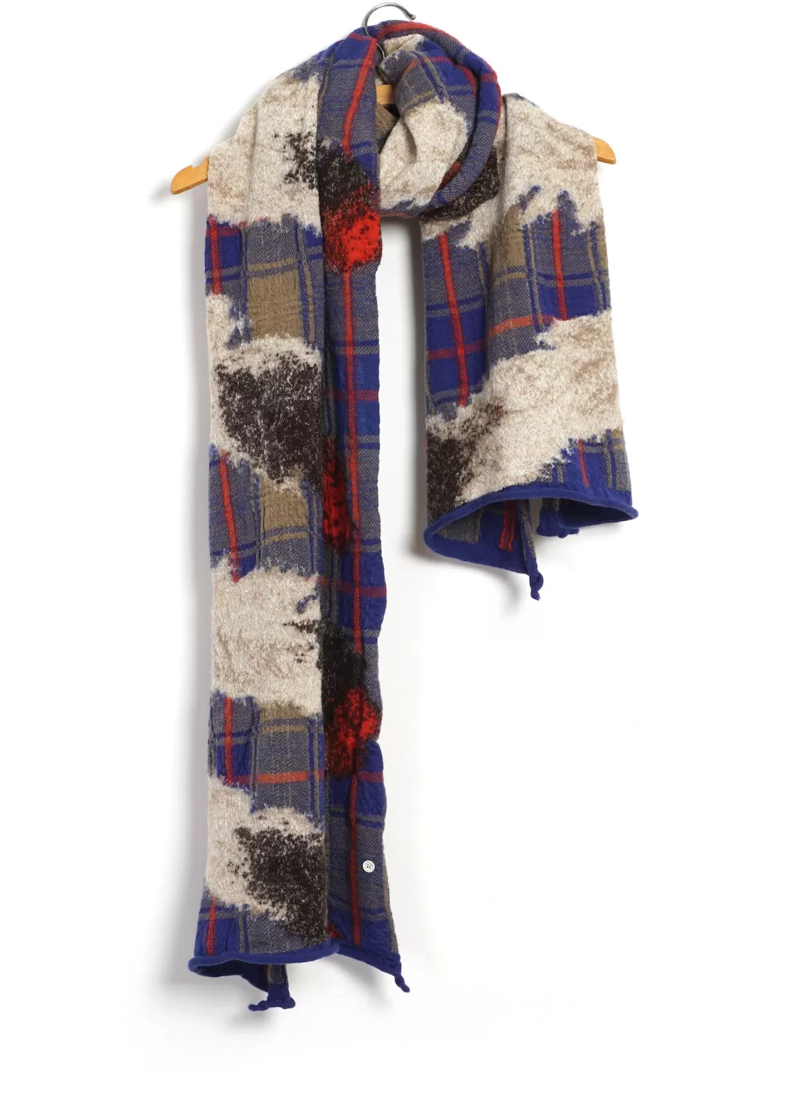 Best Sale Feather Tartan | Compressed Wool Scarf | Blue Scarves