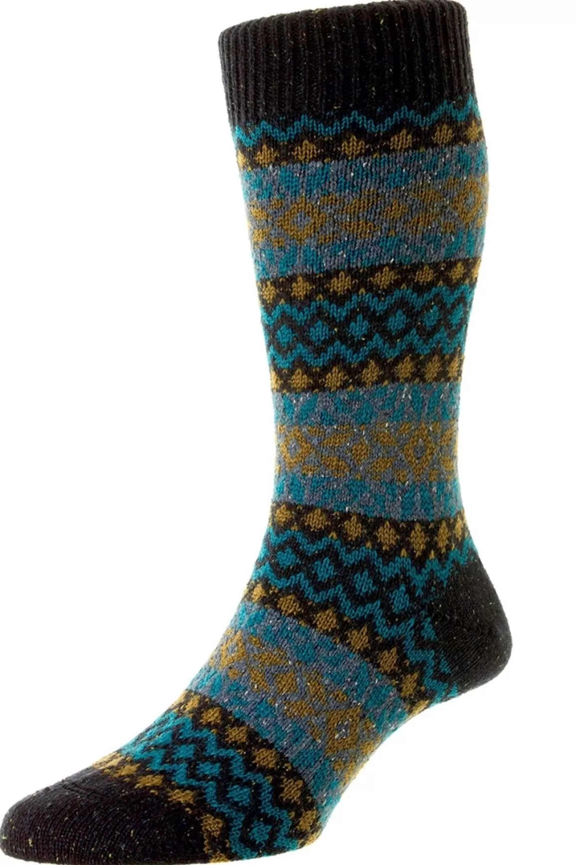 Sale Fellcroft | Heavy Gauge Wool | Navy Fleck Socks