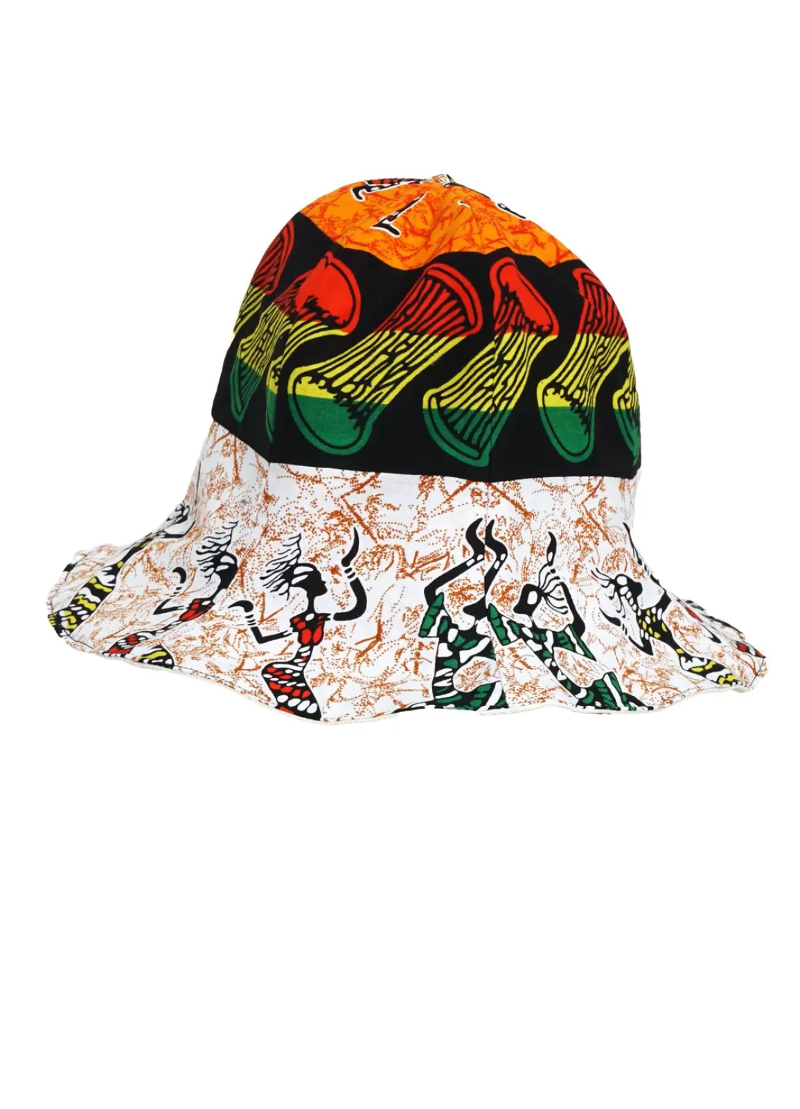 Cheap Flop Hat | African Wax Block Print Hat | Rasta Hats & Caps