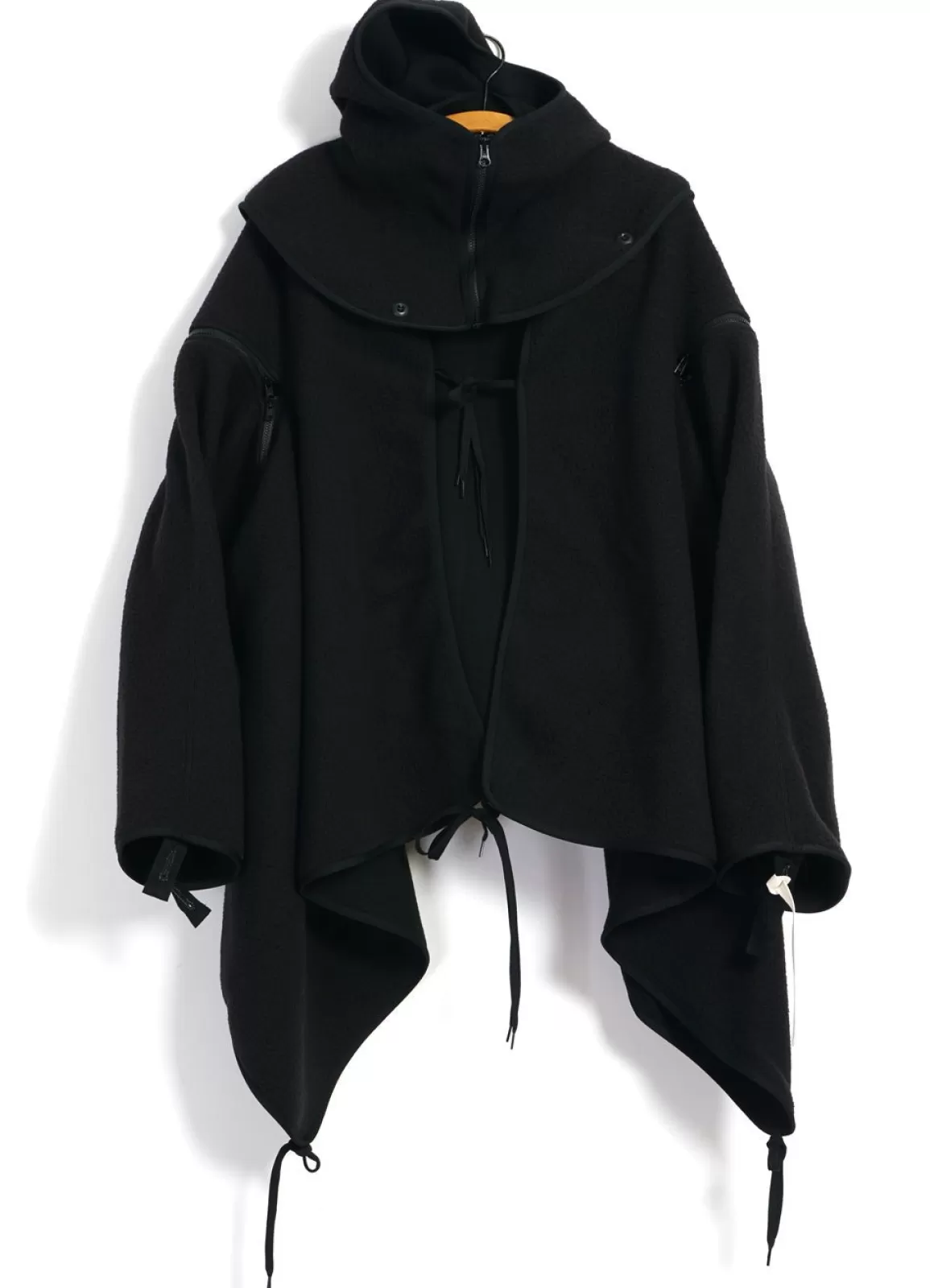 New Folks Poncho | Black Jacket & Coats