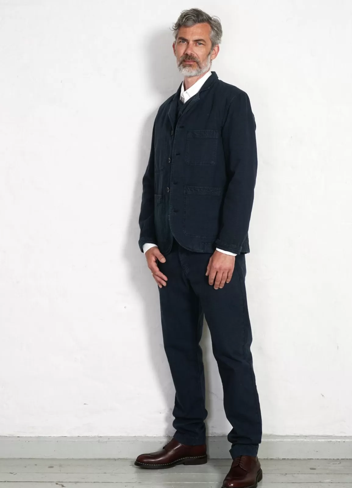 Best Fred | Regular Cut Work Trousers | Black Navy Suiting