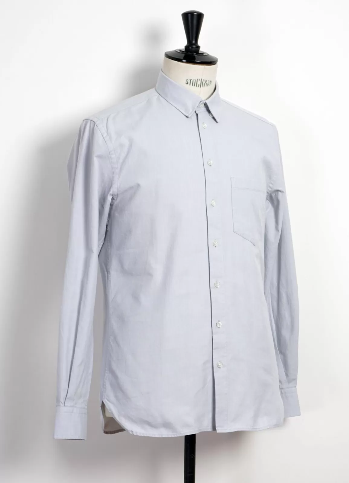 Shop Haakon | Hidden Button Down Shirt | Silver Shirts