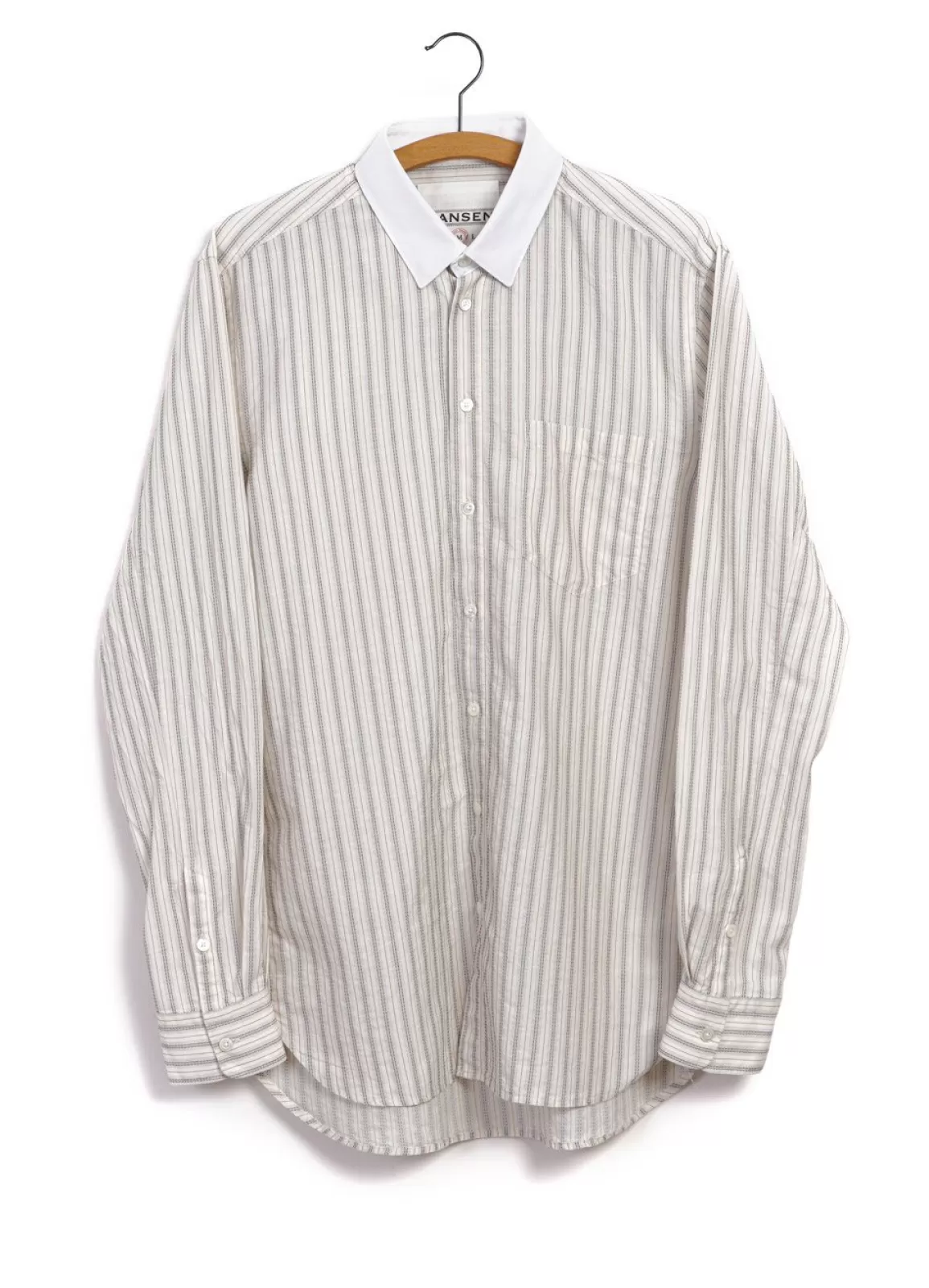 Sale Haakon | White Collar Striped Shirt | Jacquard Shirts