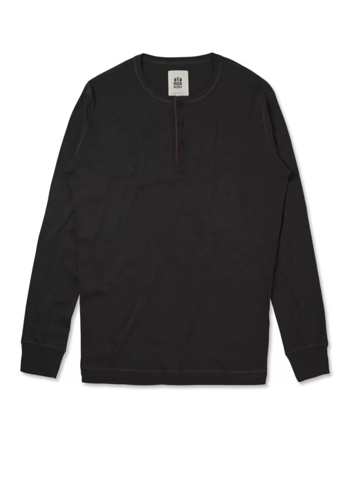 Best Sale Harri | Organic Long Sleeve Henley | Black Jerseys