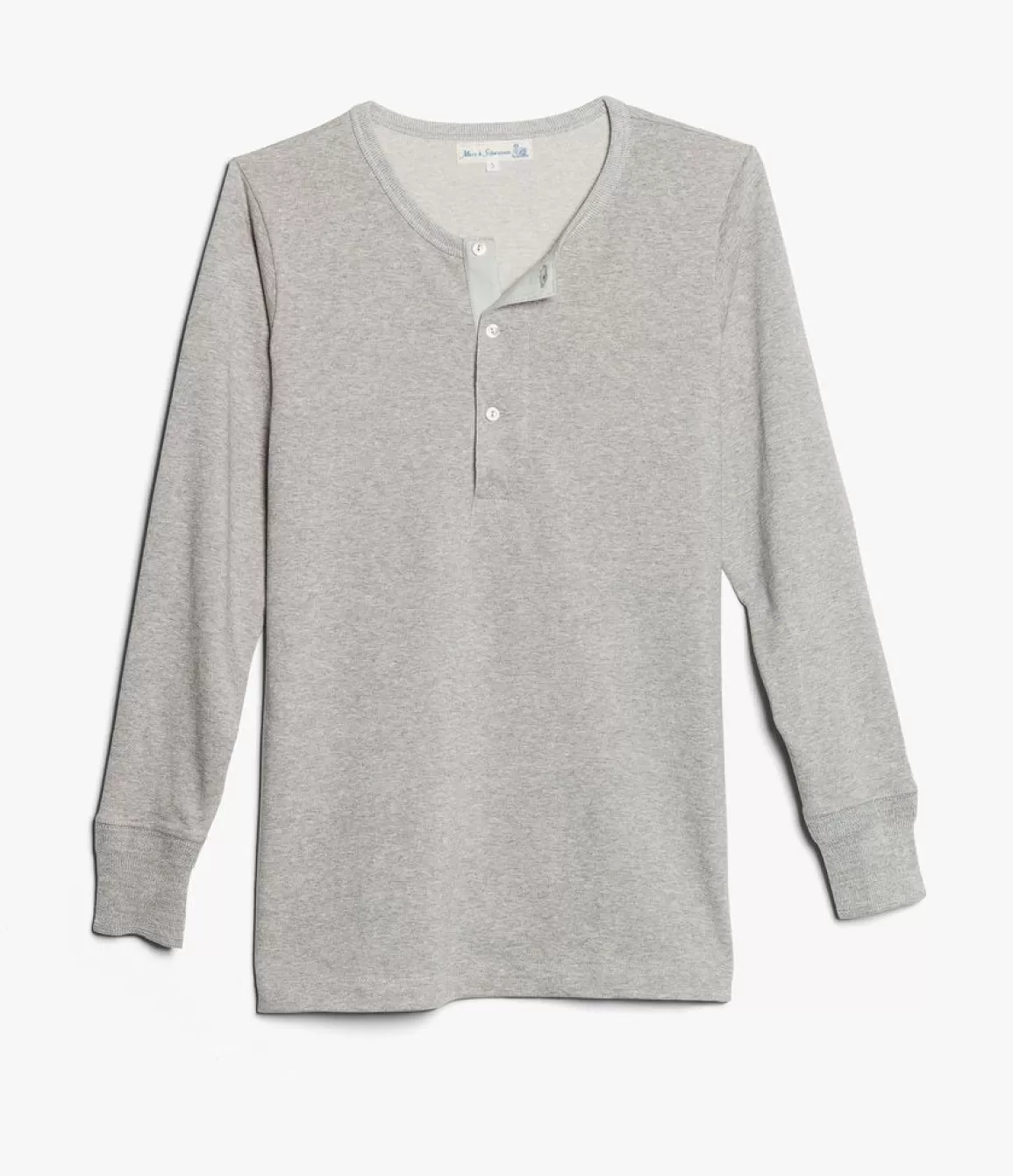 Discount Henley | Organic Long Sleeve T-Shirt | Grey Melange Jerseys