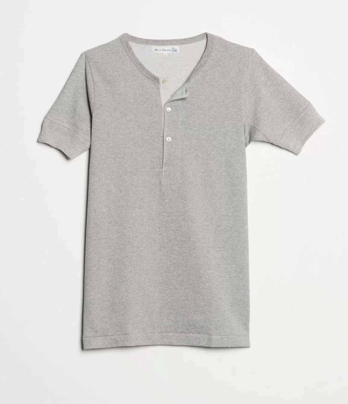 Hot Henley | Organic Short Sleeve T-Shirt | Grey Melange Jerseys