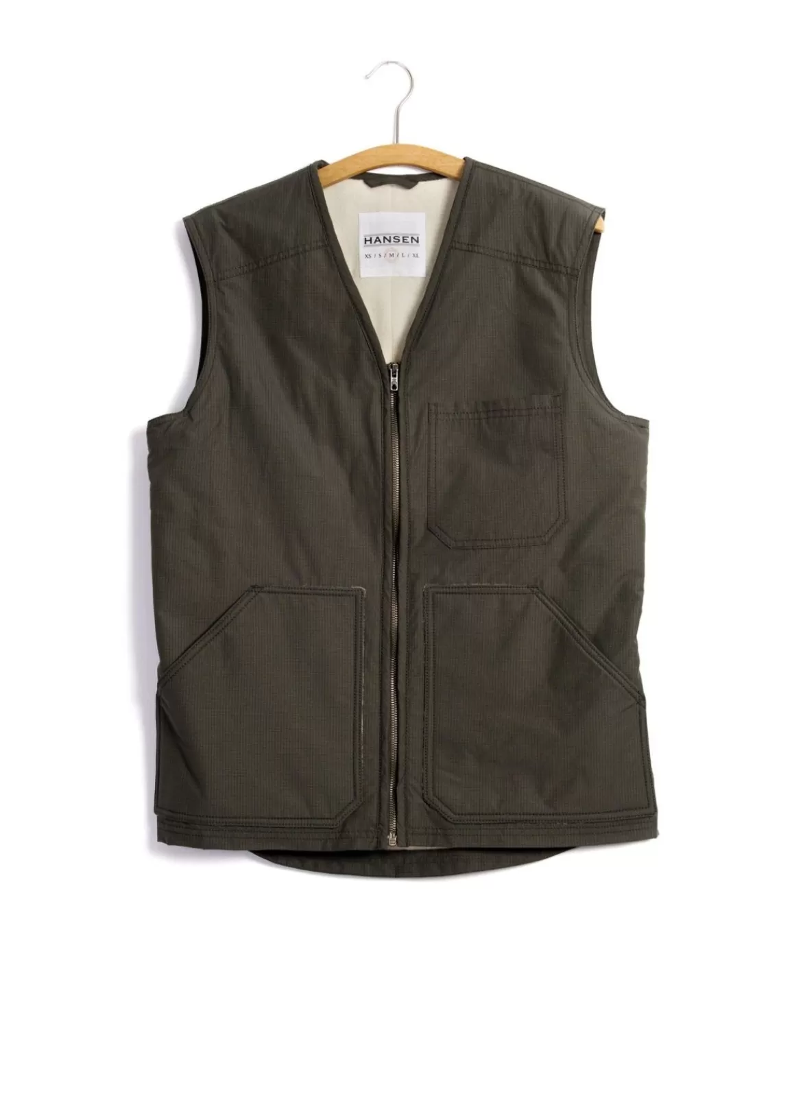 Cheap Herbert | Lined Zipper Work Waistcoat | Tech Army Waistcoats