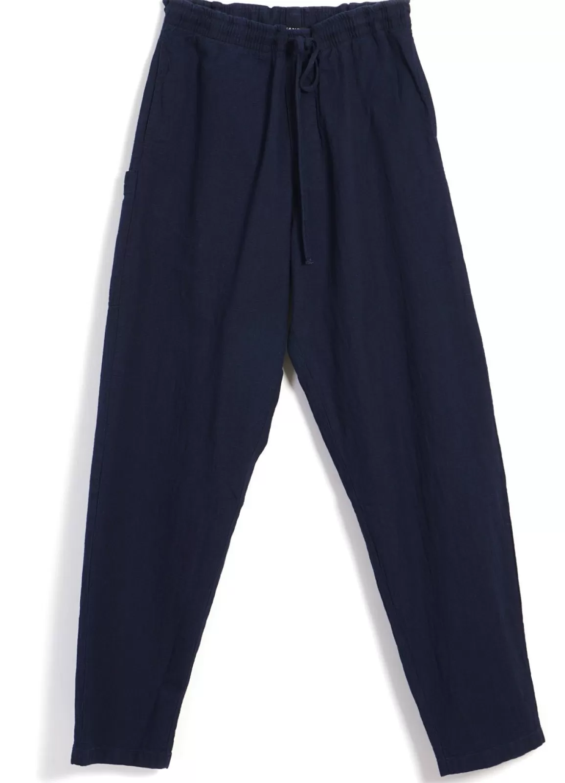 Online Jack | Casual Drawstring Pants | Waffle Indigo Trousers