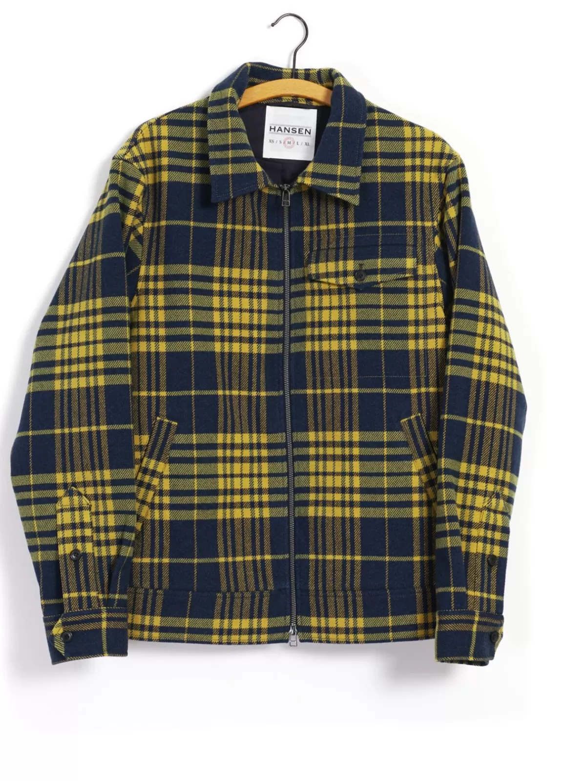 Clearance Jarle | Casual Zipper Jacket | Yellow Check Jacket & Coats