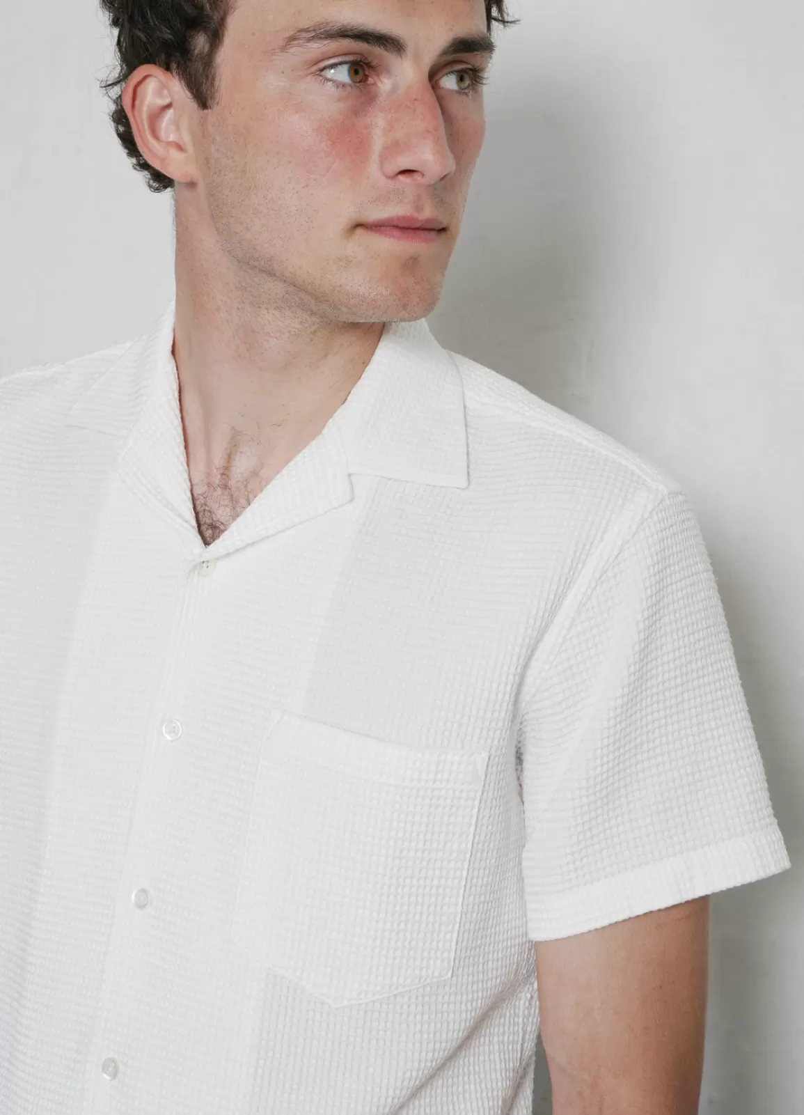 Sale Jonny | Short Sleeve Shirt | Waffle White Shirts