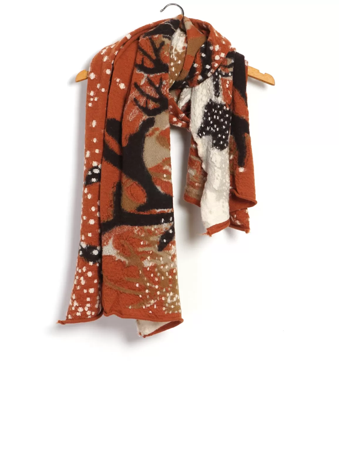 Hot Journey Caribou | Compressed Wool Scarf | Orange Scarves