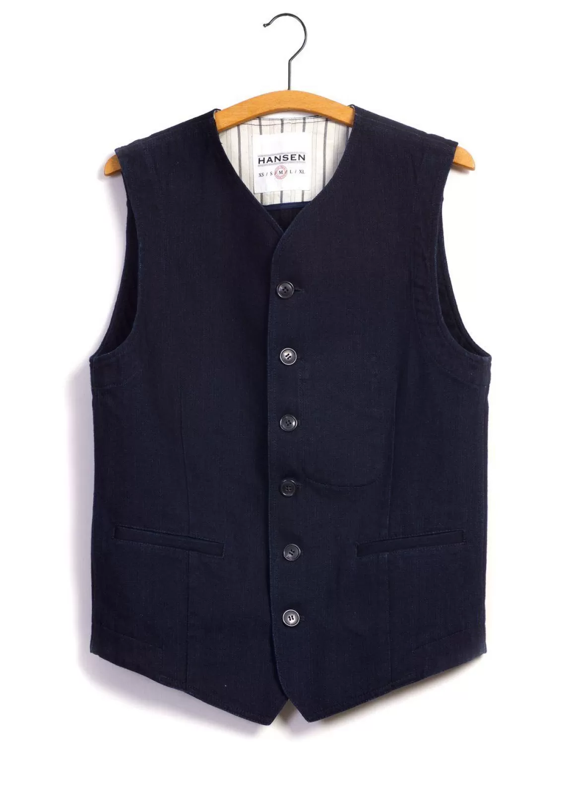 Sale Kaj | Casual Waistcoat | Black Indigo Waistcoats