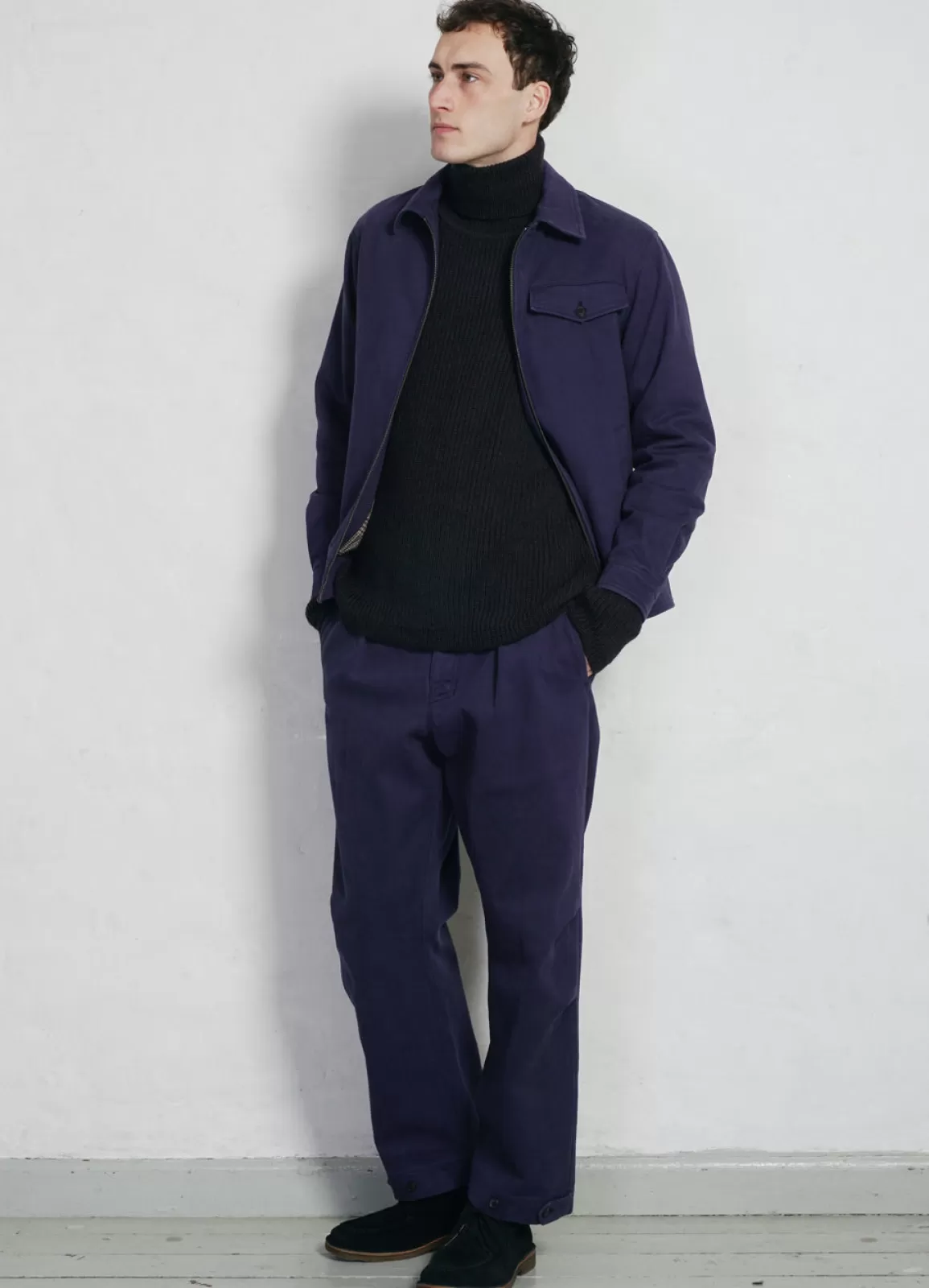 Outlet Karlo | Wide Cut Utility Trousers | French Blue Trousers