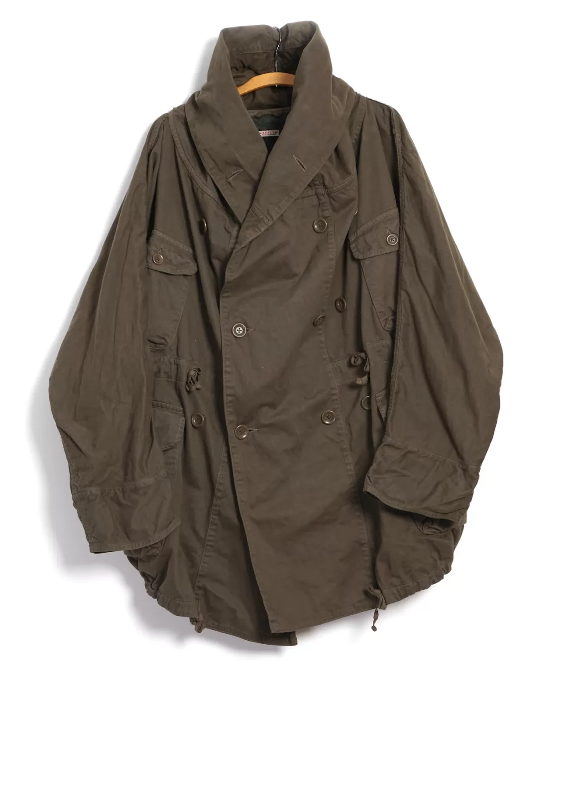 Online Katsuragi | Cotton Ring Coat | Khaki Jacket & Coats