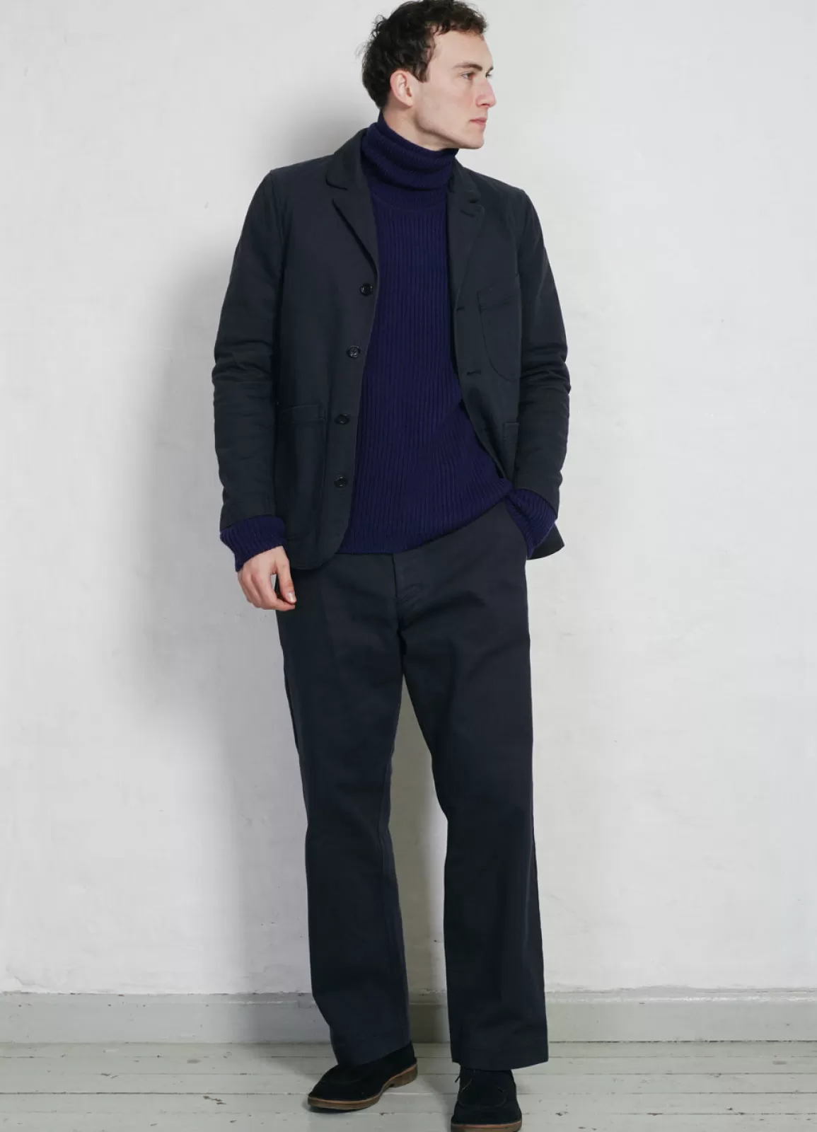 Fashion Keld | Straight Leg Work Trousers | Dark Navy Suiting