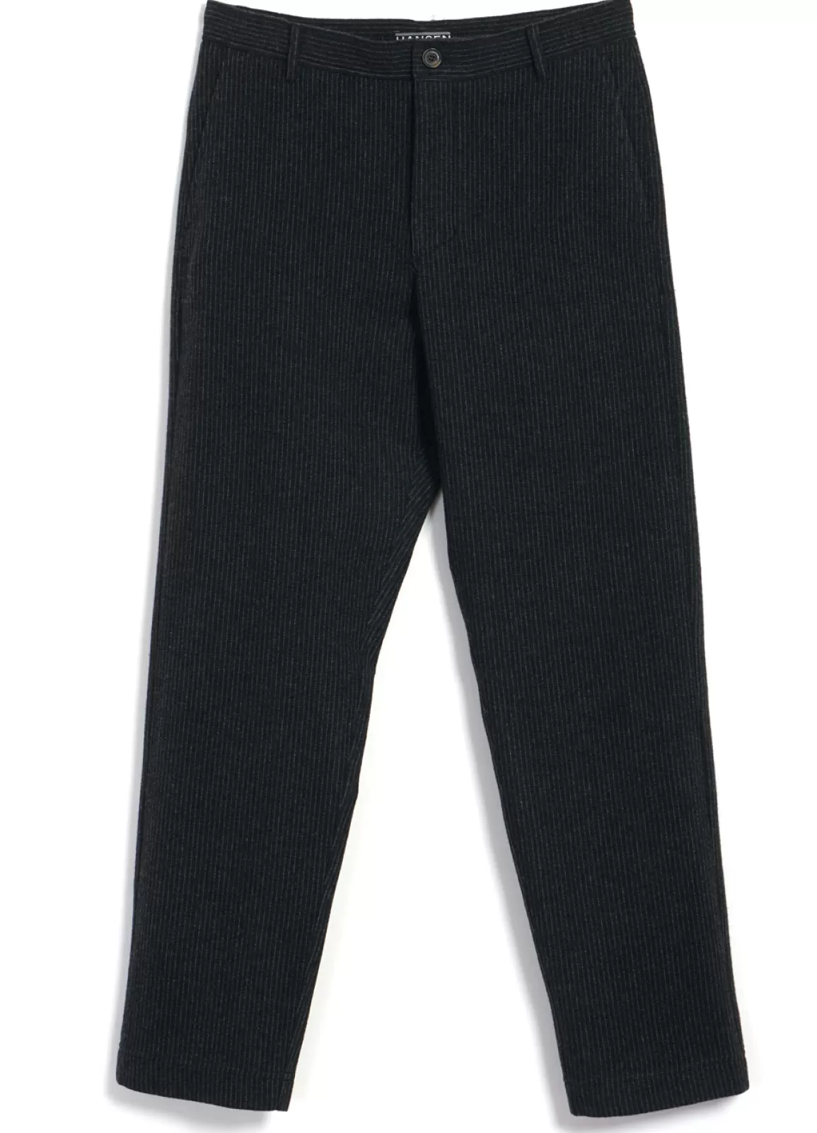 Cheap Ken | Wide Cut Trousers | Black Wool Pin Suiting