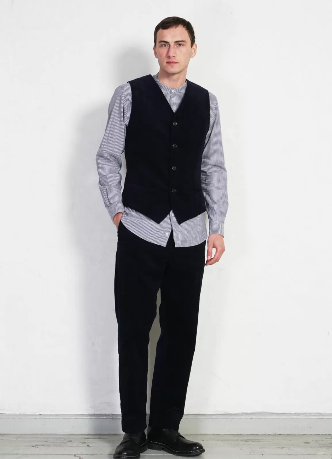 New Ken | Wide Cut Trousers | Fluid Navy Suiting