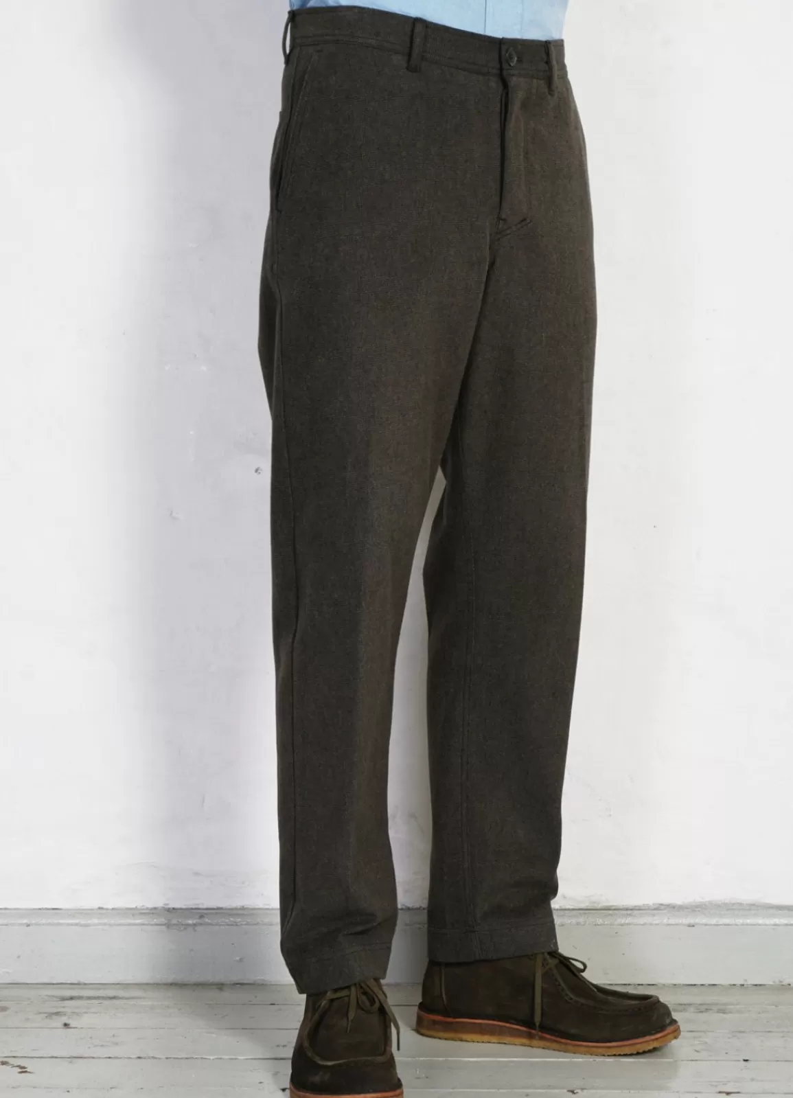 Cheap Ken | Wide Cut Trousers | Greenish Suiting