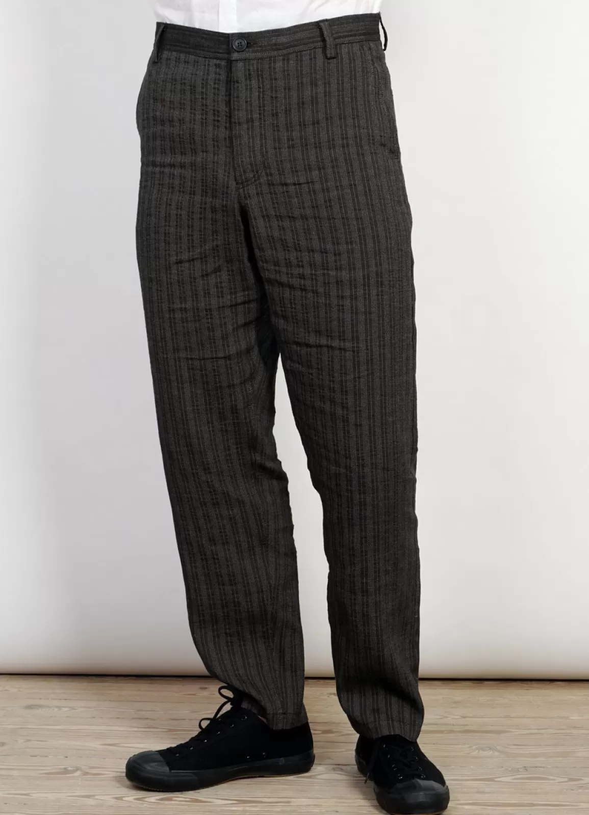 Store Ken | Wide Cut Trousers | Taupe Stripes Suiting