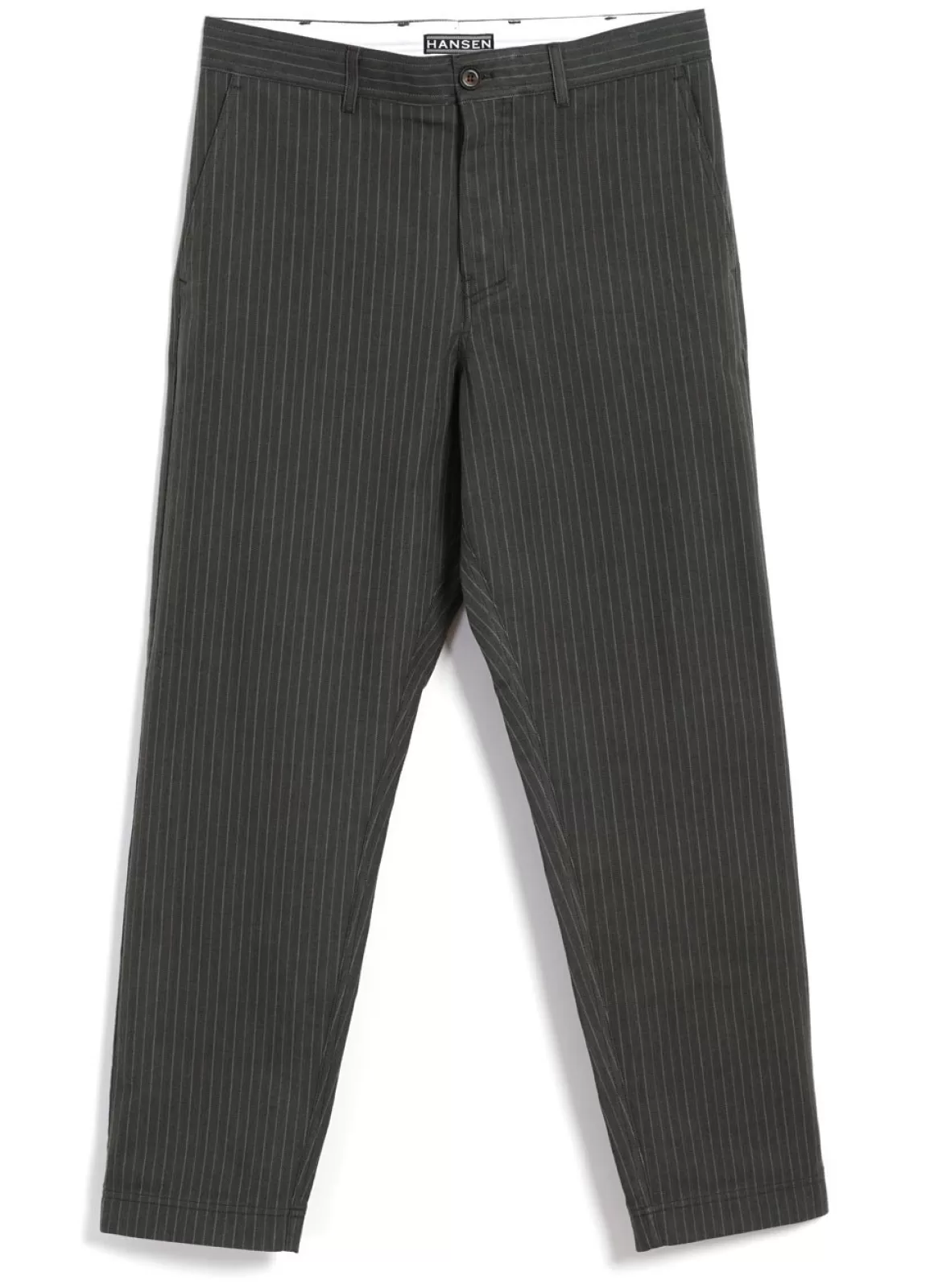 Discount Kian | Cinch Back Wide Trousers | Khaki Pin Suiting