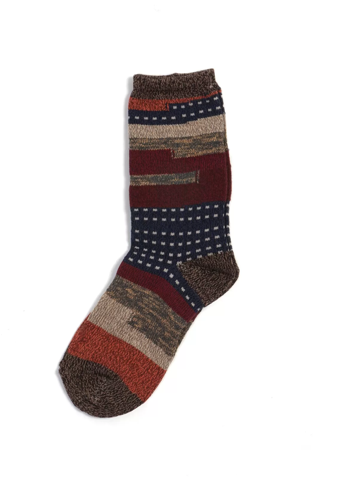 Sale Komon Kogin | 84 Yarns Patchwork Socks | Burgundy Socks