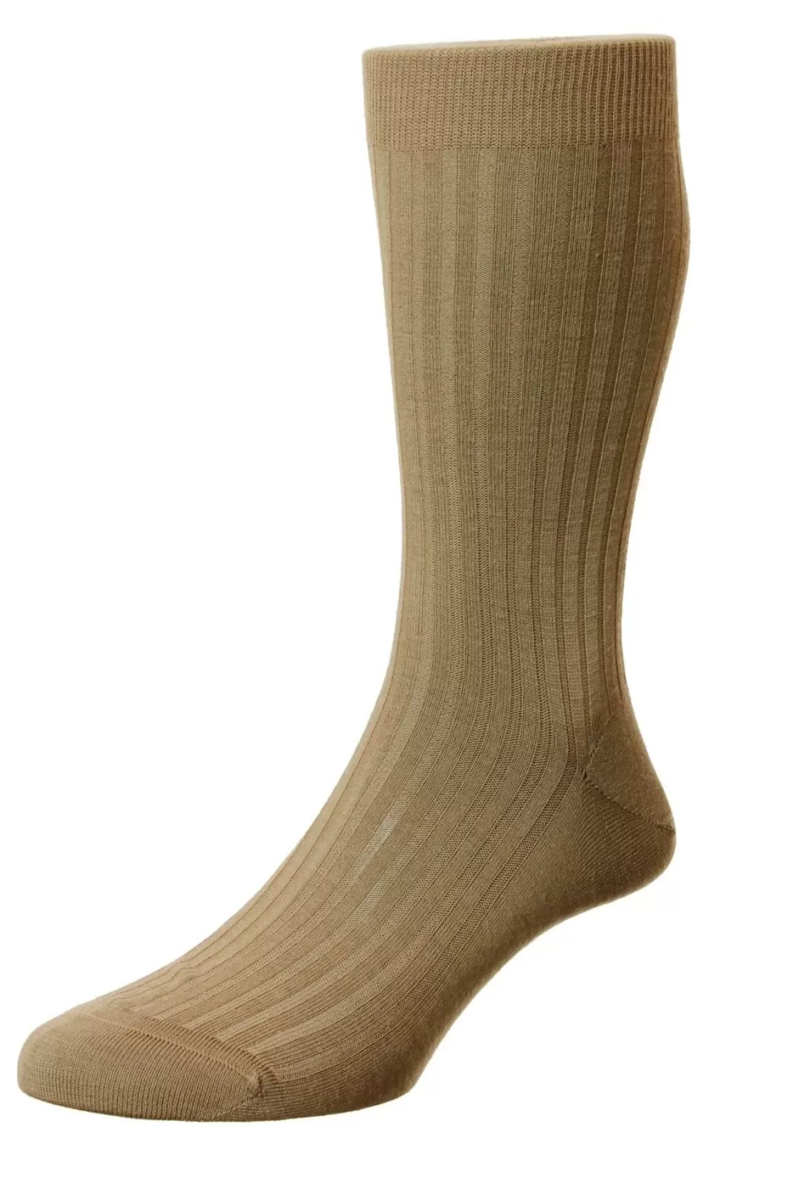 Cheap Laburnum | Classic 5X3 Rib Merino Wool | Dark Camel Socks