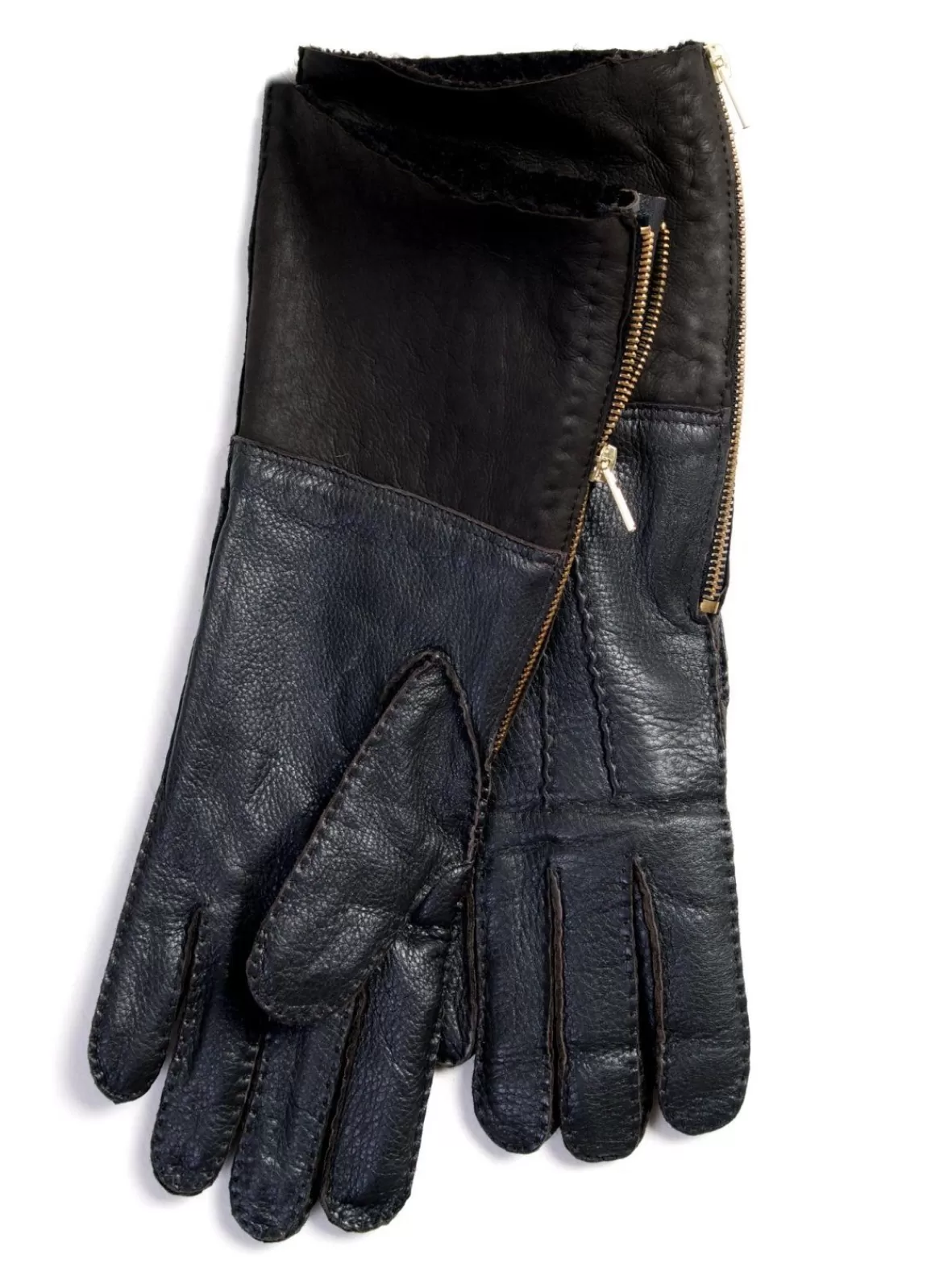 Clearance Leonard | Deerskin Racer Long Glove | Marron Gloves