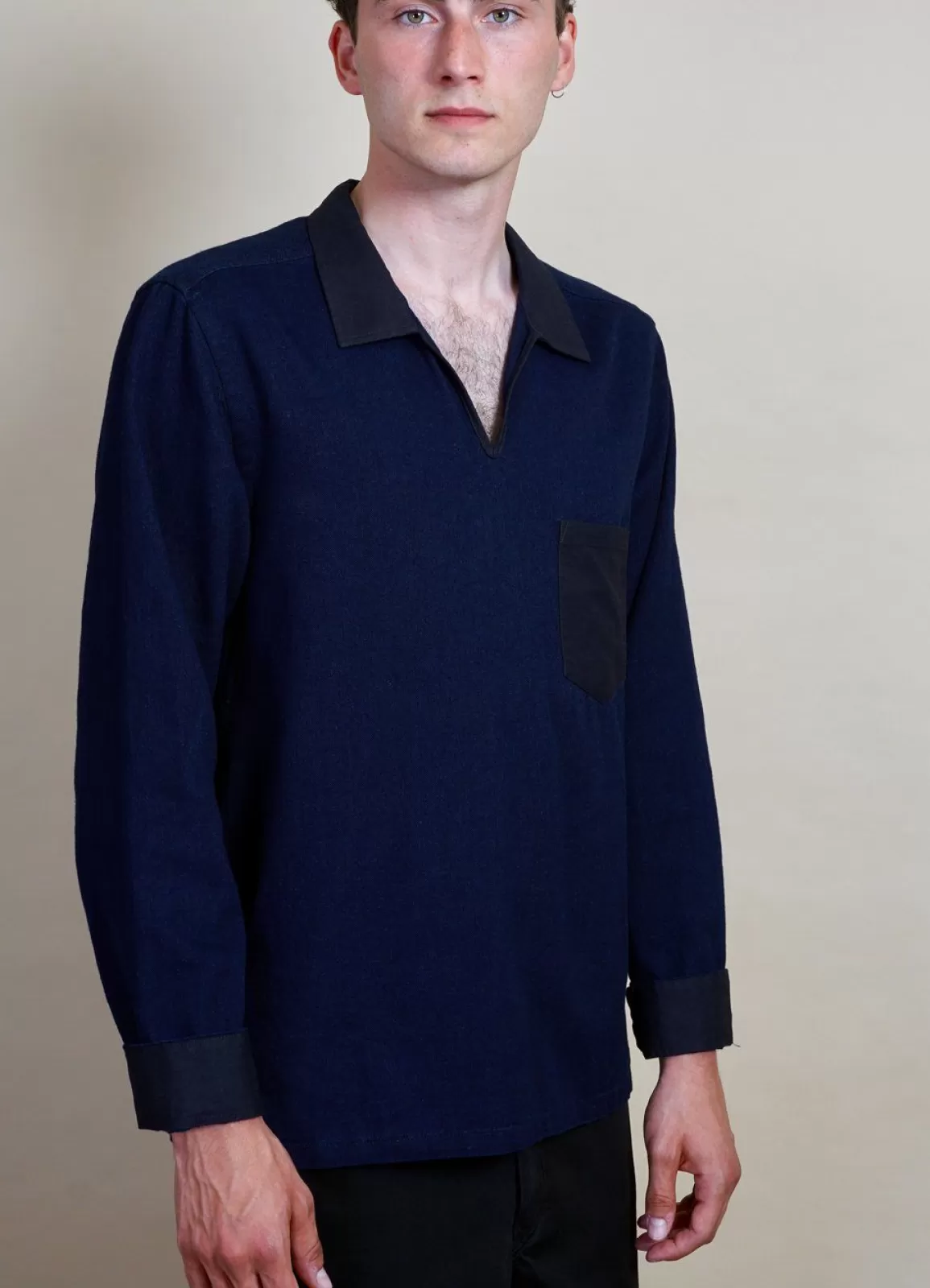 Outlet Marius | Casual Pull On Shirt | Indigo Shirts